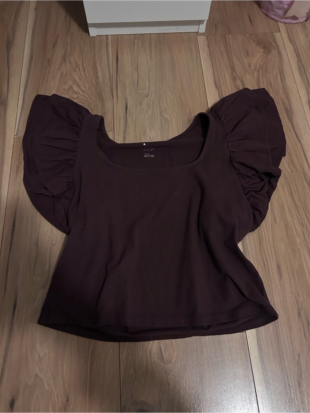 Women's Puff Sleeve Top in Deep Plum - Unbranded
